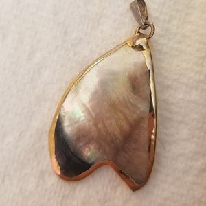 Vintage gold dipped mother of pearl pendant